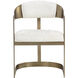 Beaumont Antique Brass / Rhea Light Barley Dining Armchair